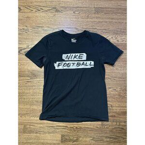 Nike Football Men's T-Shirt Black & Gray and White Tape Cotton Shirt SIZE M